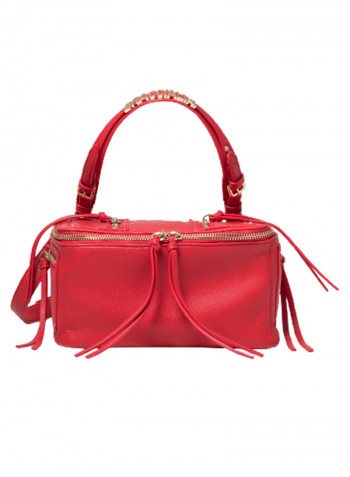 Ginger Logo Detail Strap Shoulder Bag Red/Gold
