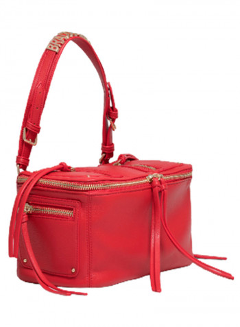 Ginger Logo Detail Strap Shoulder Bag Red/Gold