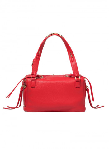 Ginger Logo Detail Strap Shoulder Bag Red/Gold