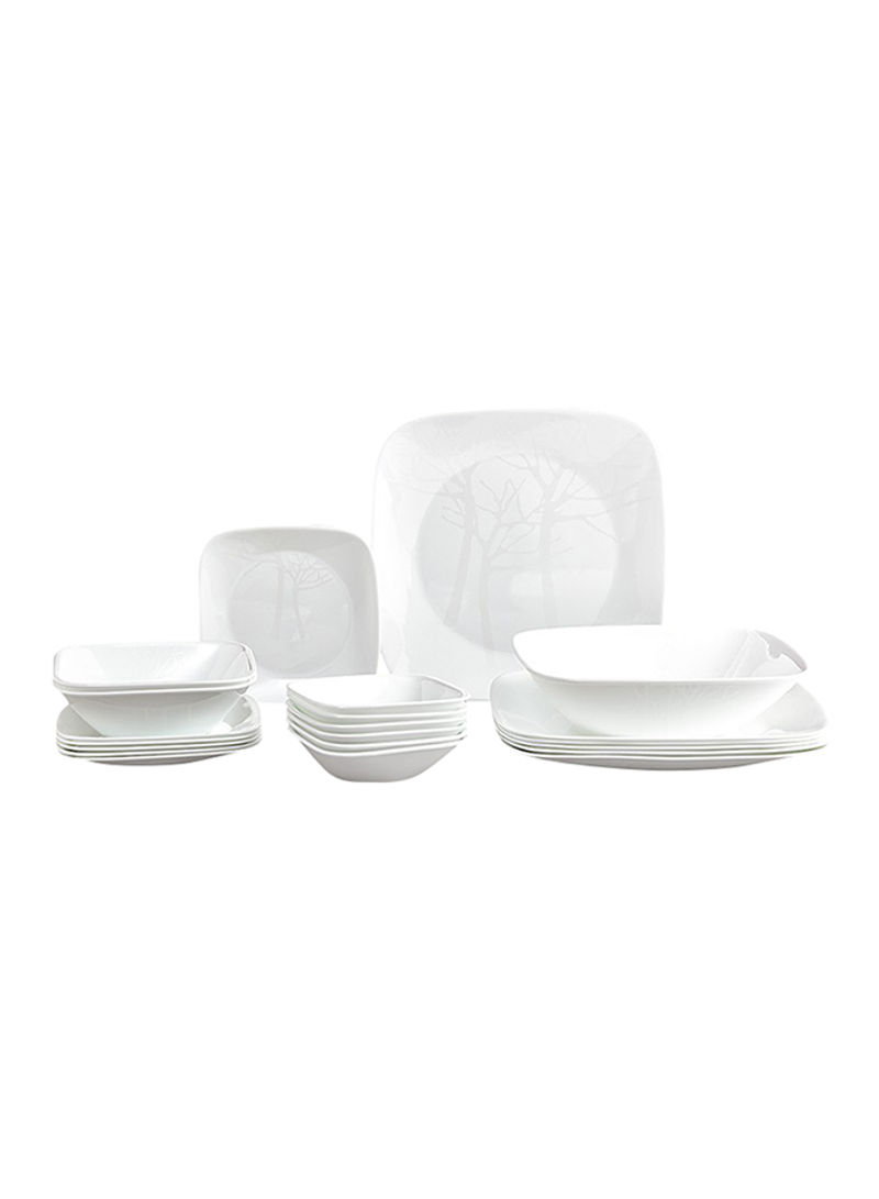 21-Piece Porcelain Dinner Set White Standard