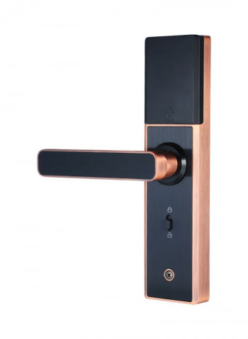 Fingerprint Security Door Lock Red Copper/Black 24x14.4x7centimeter