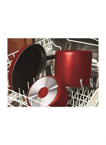18-Piece Nonstick Cookware Set Red/Black