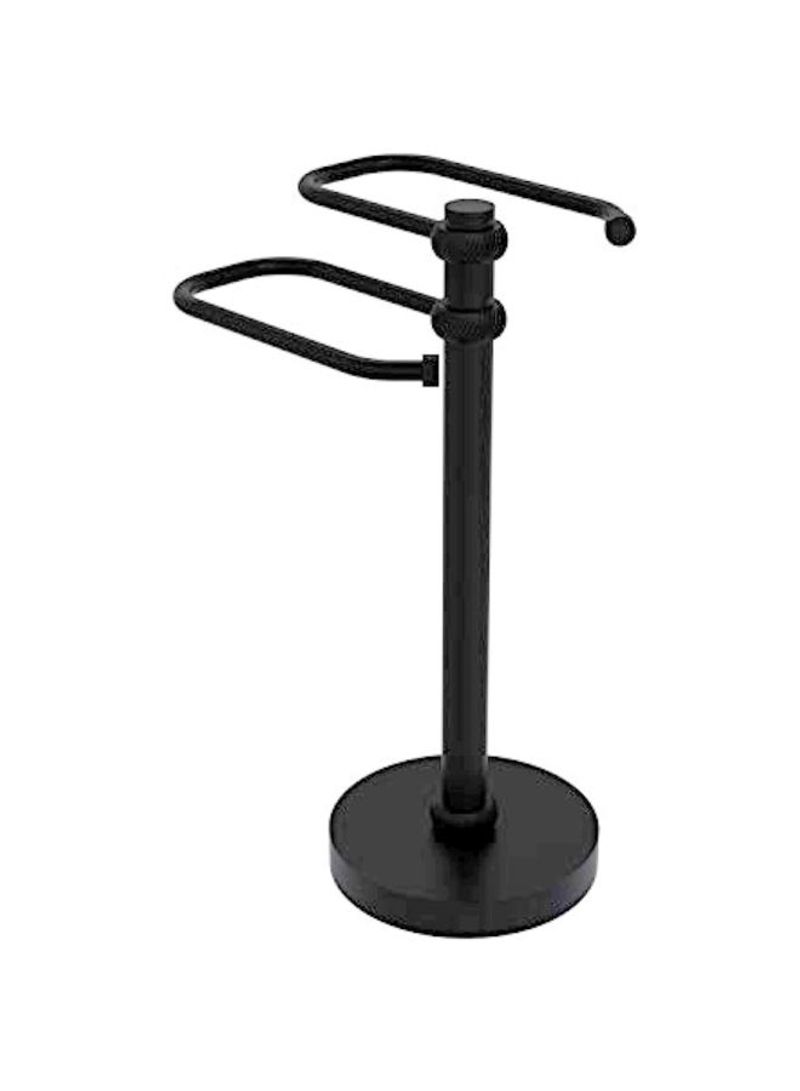 Two Arm Guest Towel Holder Matte Black 8.5x8x15inch