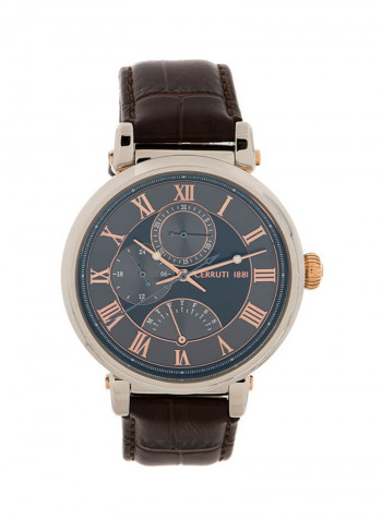 Men's Leather Analog Wrist Watch C Crwa27101