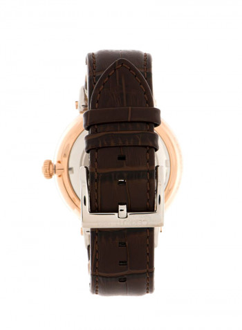 Men's Leather Analog Wrist Watch C Crwa27101