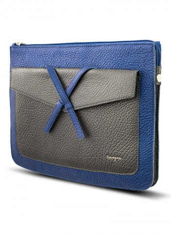 Adroit Leather Document And Macbook Sleeve Blue/Grey