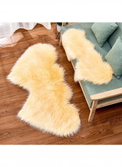 Soft Fluffy Heart Pattern Home Rug Beige 90x180centimeter