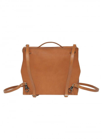Ascot Leather Backpack Camel