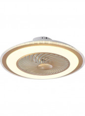 Modern Ceiling Fan Lamp With Remote Control Gold/White 60 x 27 x 60cm