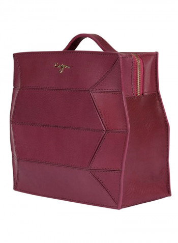 Ascot Leather Backpack For Women Crimson