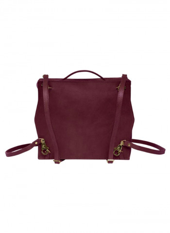 Ascot Leather Backpack For Women Crimson