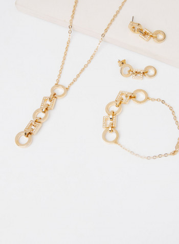 Necklace and Earrings Set Gold