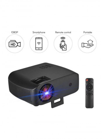 Portable LED Video Projector Black