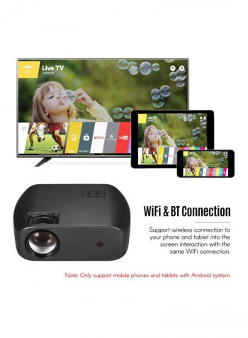 Portable LED Video Projector Black