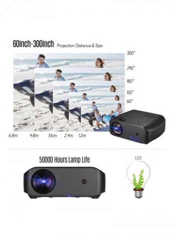 Portable LED Video Projector Black