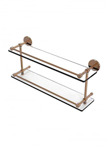 2-Tier Wall Mounted Glass Shelf Gold/Clear 22x5x8inch