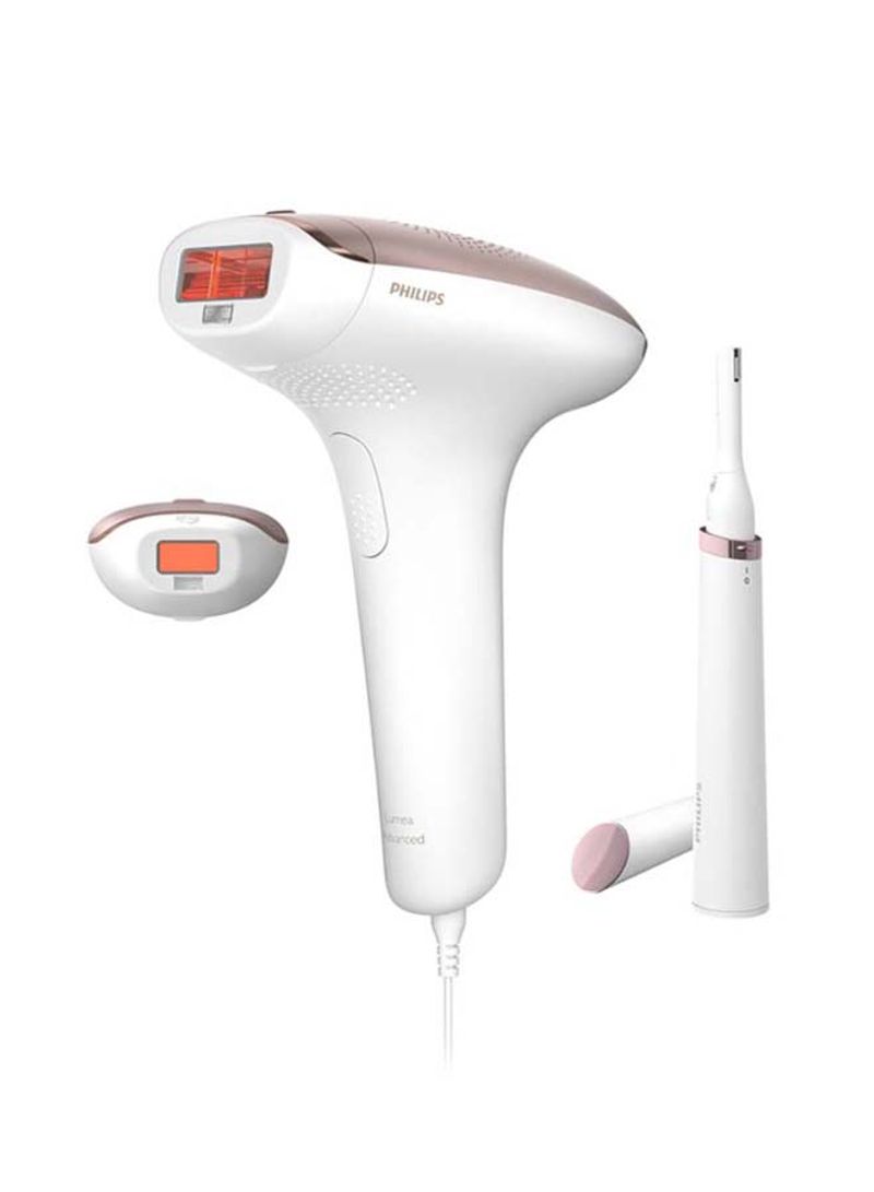 Lumea Advanced IPL Hair Removal Device with Compact Facial Pen Trimmer White/Rose Gold