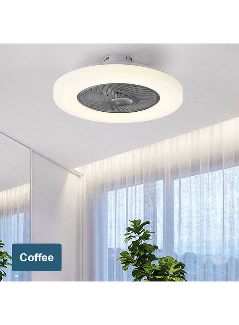 Modern Ceiling Fan Lamp With Remote Control Coffee White
