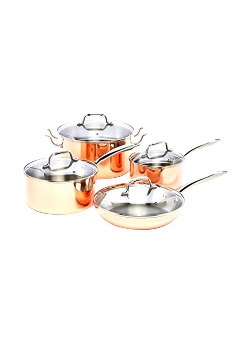 8-Piece Stainless Steel Cookware Set Gold