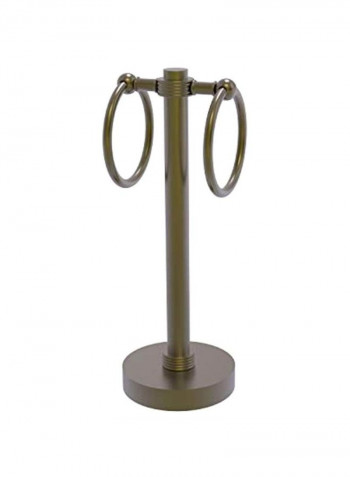2 Ring Groovy Accents Guest Towel Holder Brown