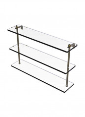 3-Tier Glass Shelf Clear/Gold 22inch