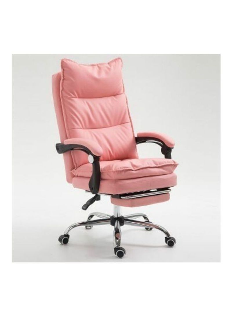 Rotating and Lifting Office Chair with Adjustable Leg Stand Pink