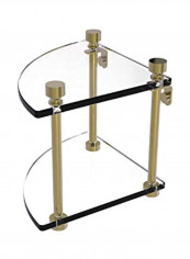 Two Tier Corner Glass Shelf Clear/Gold 0.75inch reviews Two Tier Corner Glass Shelf Clear/Gold 0.75inch