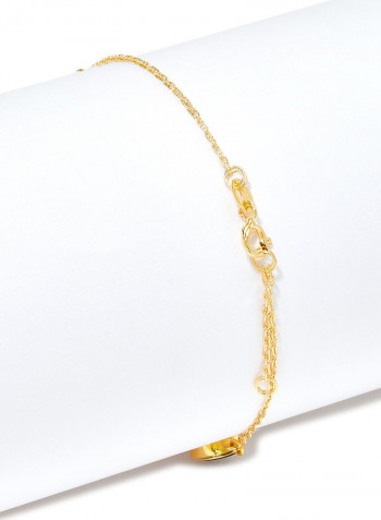 18 Karat Gold Black Onyx And Pearl Three Stone Bracelet