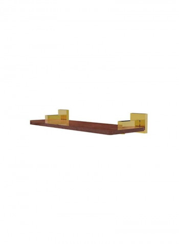 Montero Collection Wooden Shelf Brown/Gold 16inch