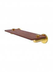 Tribecca Collection Wooden Shelf Brown/Gold 16inch