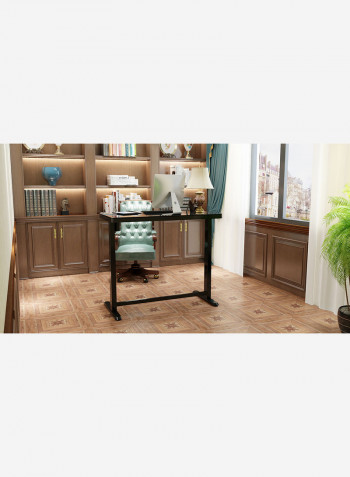 Standing Desk I Electric Height Adjustable Glass Desk with single motor Black