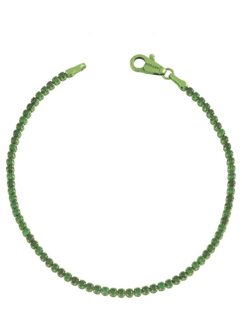 18K Green Quartz Gold XRachel Collection Tennis Bracelet