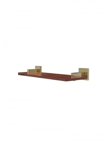 Montero Collection Ironwood Wood Shelf Brown/Gold 16inch
