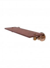 Washington Square Collection Wall Mounted Wood Shelf Brown/Gold 16inch