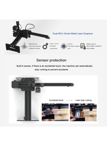 Desktop Laser Engraver Cutting Tool Black 16.93 x 10.63 x 5.71inch