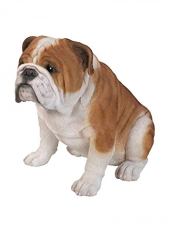Polyresin Bulldog Statue White/Brown 183.5x11.5x14.5inch