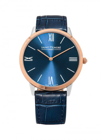 Men's Leather Analog Wrist Watch H SH WG826011 6DR