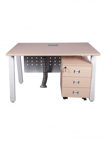 Modern Workstation Beige/White 120x75x75cm