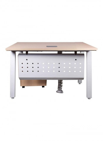 Modern Workstation Beige/White 120x75x75cm