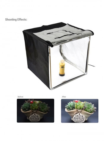 33-Piece LED Mini Photography Studio Shooting Tent Set 60x60x60centimeter Black