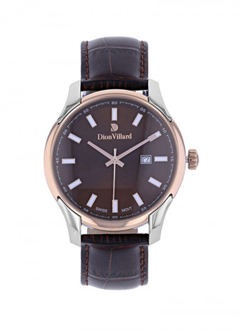 Men's Leather Analog Wrist-Watch Dvw19043