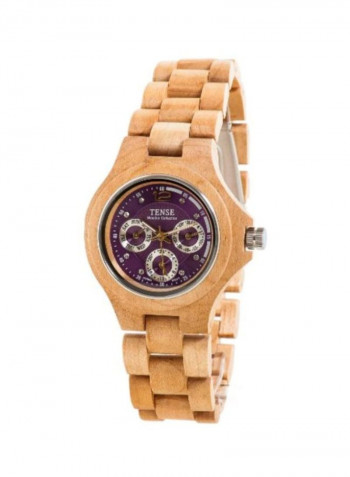 Women's Maple Wood Analog Watch G4300M