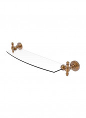 Retro Wave Wall Mounted Glass Shelf Gold/Clear 18inch