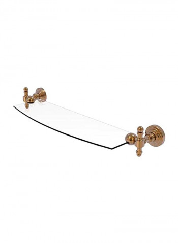 Retro Wave Wall Mounted Glass Shelf Gold/Clear 18inch
