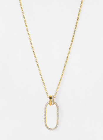 Time Crystal Embellished Pendant Necklace