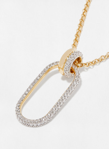 Time Crystal Embellished Pendant Necklace