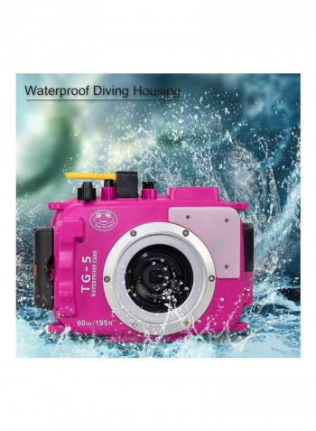 Waterproof Diving Housing For Olympus TG-5 Camera Pink