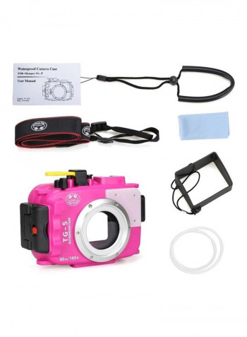 Waterproof Diving Housing For Olympus TG-5 Camera Pink