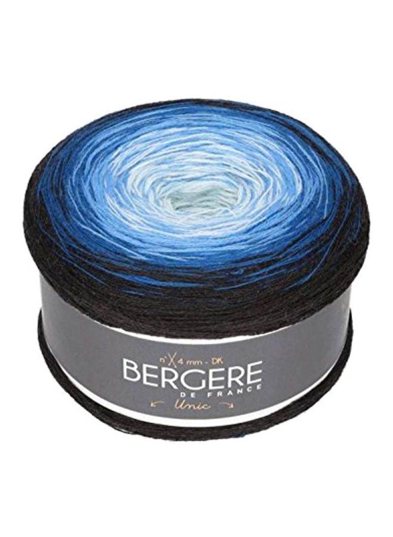 Unic Knitting Yarn Blue/Black/White 720yard