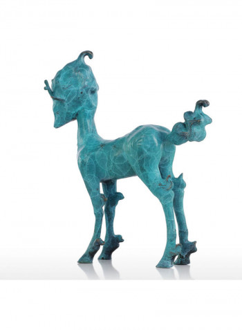 Fairy Deer Animal Sculpture Table Decor Sky Blue 25 x 8 x 30cm